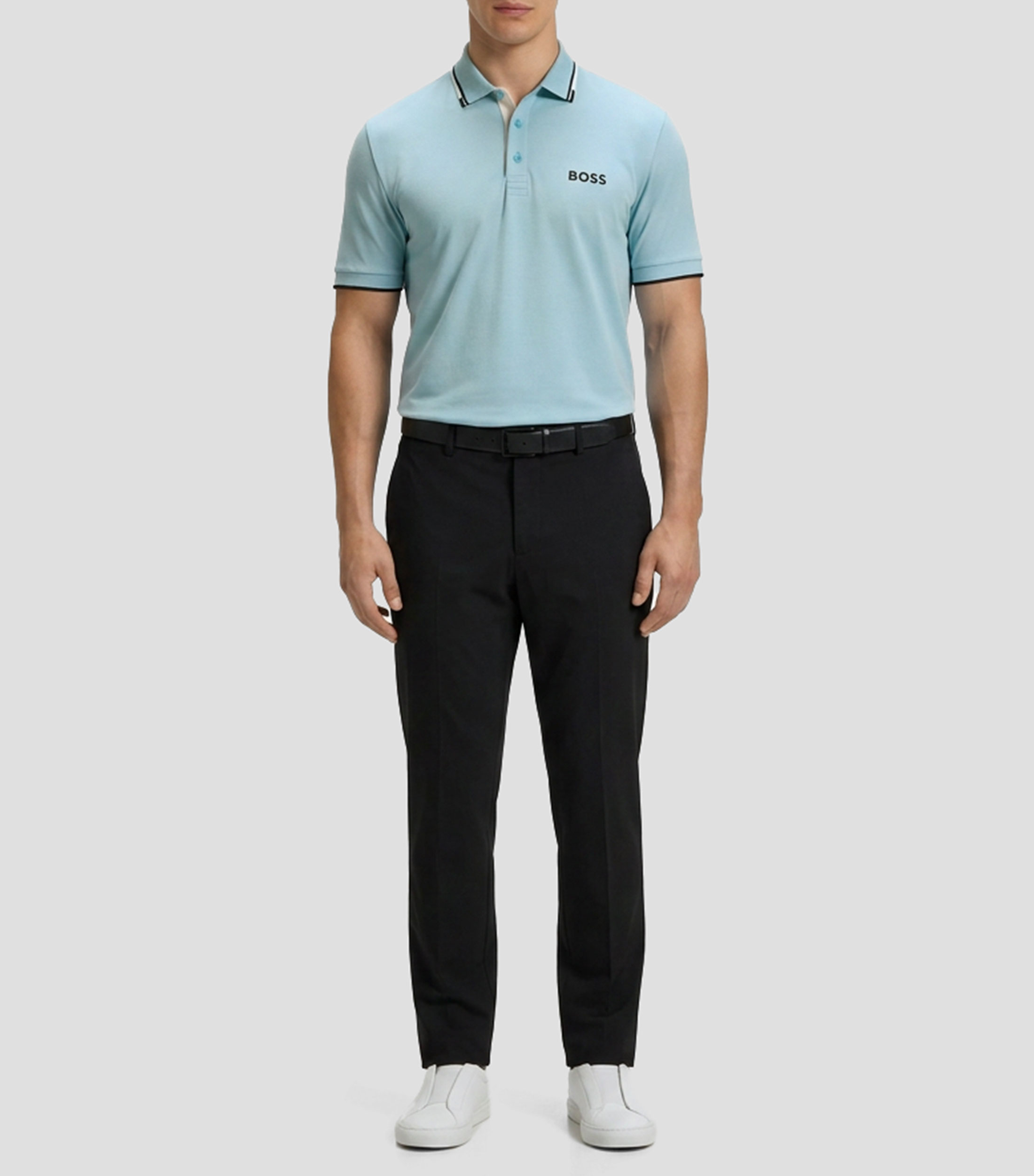 Playera tipo polo manga corta lisa Hombre